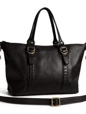 Cole Haan Black Leather Tote Bag Crossbody Strap Dust Bag
